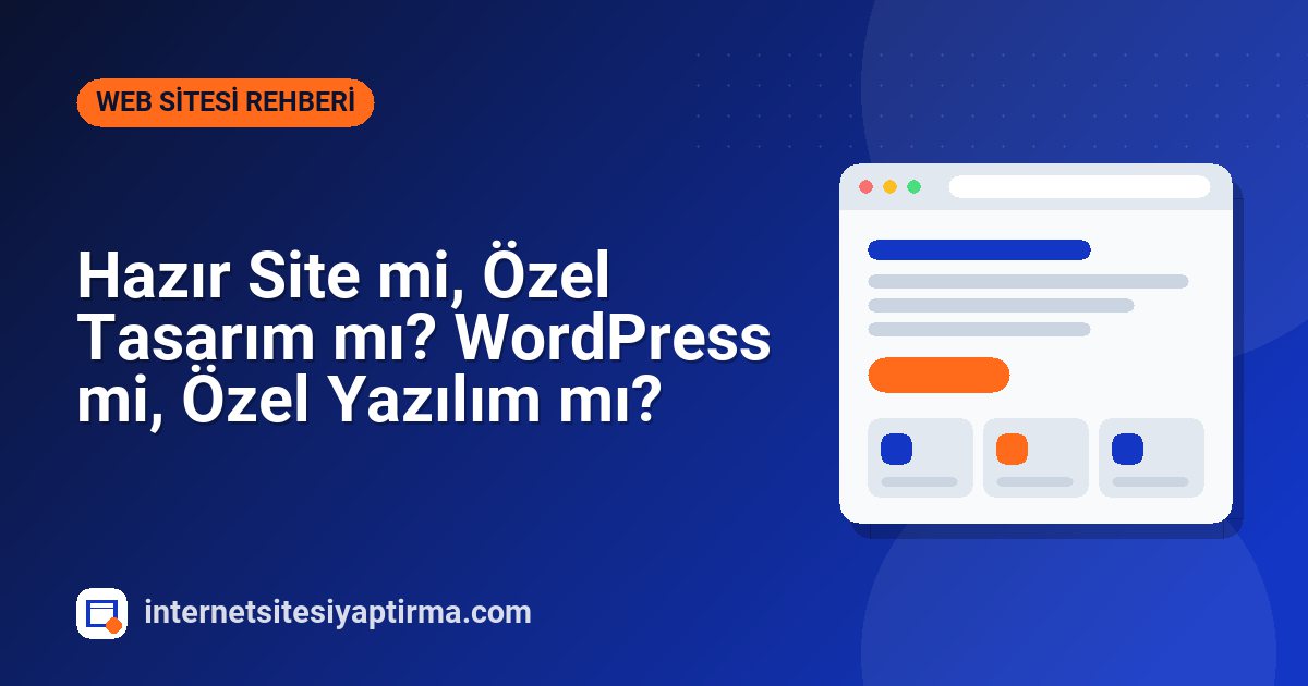 Hazır Site mi, Özel Tasarım mı? WordPress mi, Özel Yazılım mı?