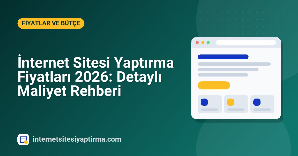 İnternet Sitesi Yaptırma Fiyatları 2026: Detaylı Maliyet Rehberi