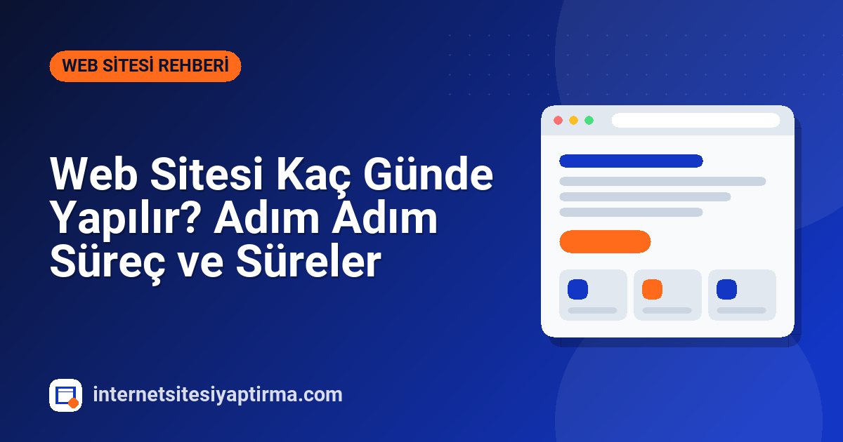 Web Sitesi Kaç Günde Yapılır? Adım Adım Süreç ve Süreler
